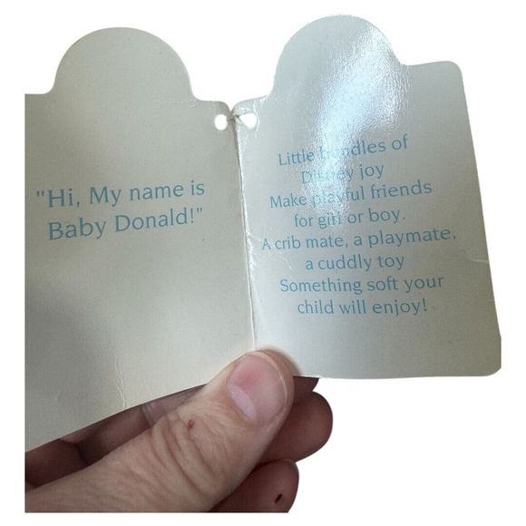 vintage 90's NWT Applause Disney Babies Donald & Daisy Jumpsuit Hat plush - Picture 5 of 6